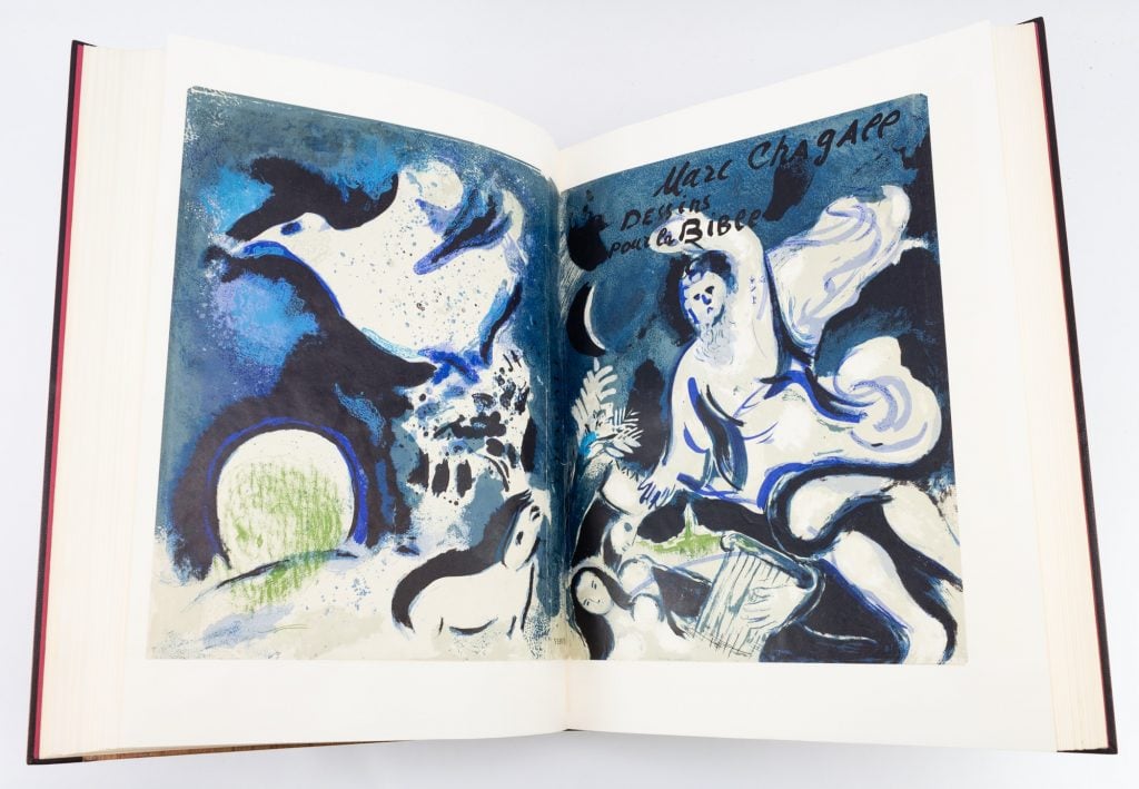 a page from inside Marc Chagall's illustrated Bible