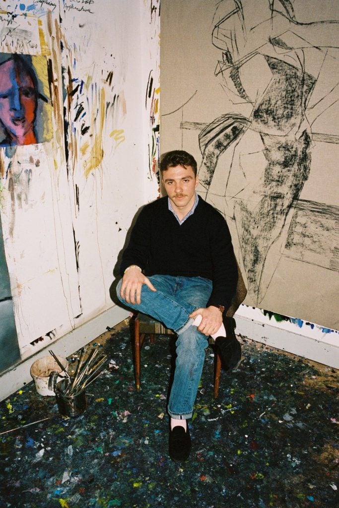 an image of artist Rocco Ritchie in his London studio