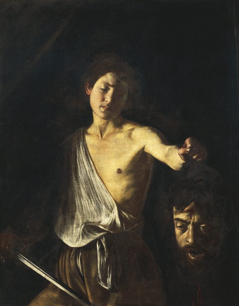 Caravaggio's painting of David clutching the head of Goliath