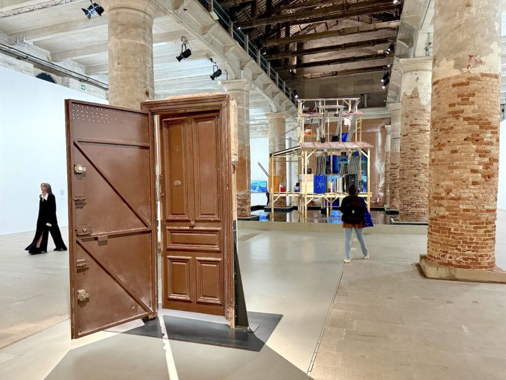 A sculpture made from two conjoined doors