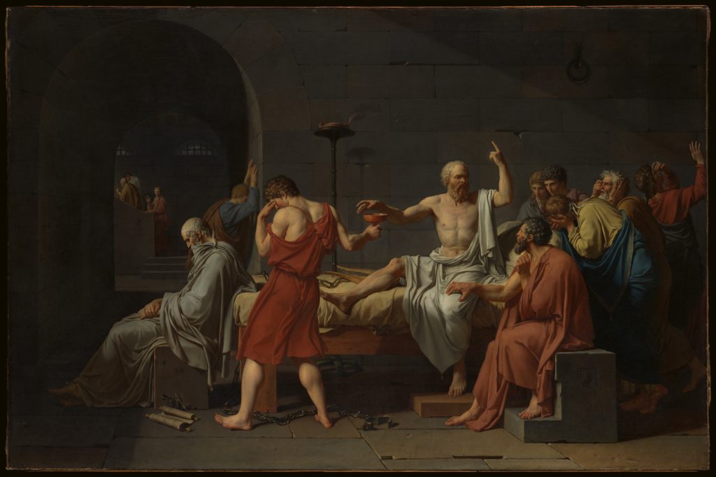 the death of socrates by Jacques-Louis David