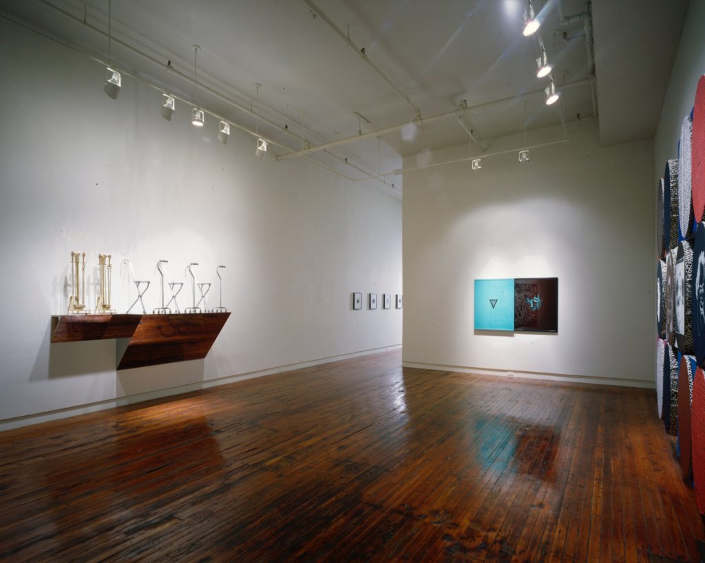 Artworks installed in a gallery