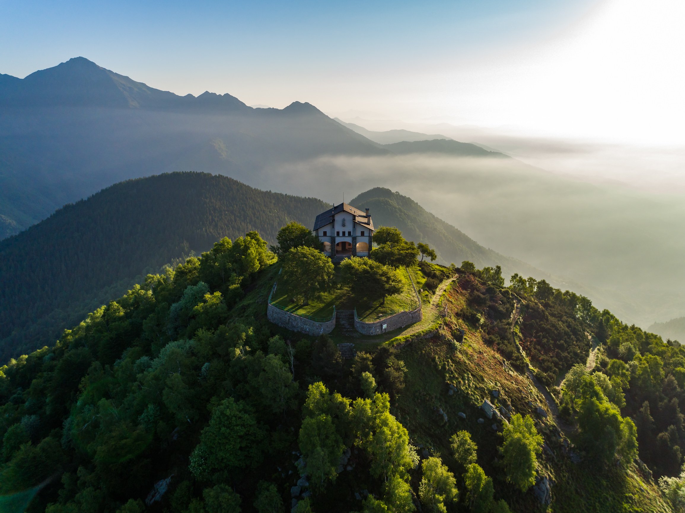 A mill on a hilltop.