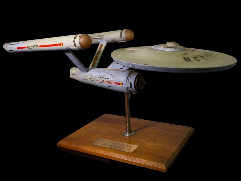 USS Enterprise on a stand