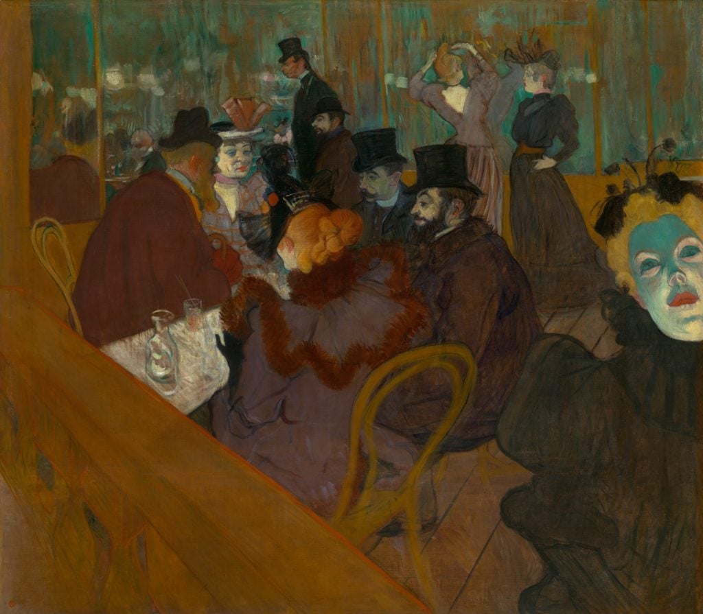 A scene in a 19th-century Paris nightclub