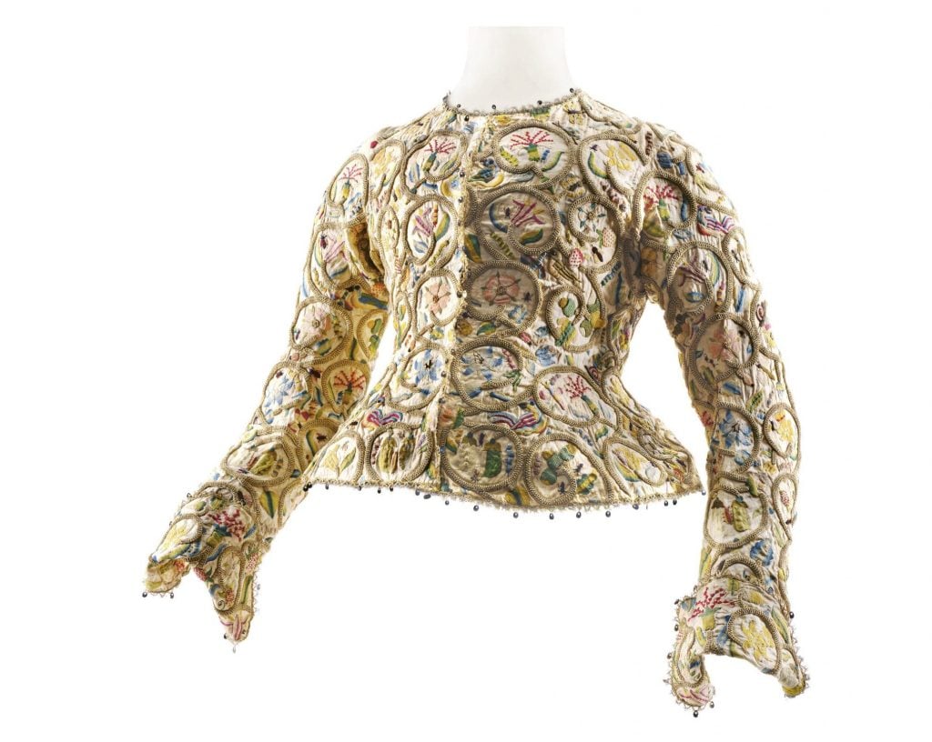 an embroidered 17th century waistcoat 