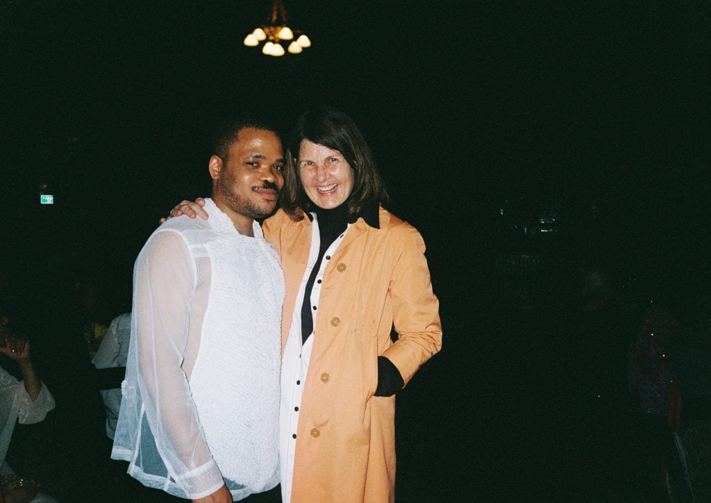 photograph of jordan carter and michelle grabner smiling at the camera