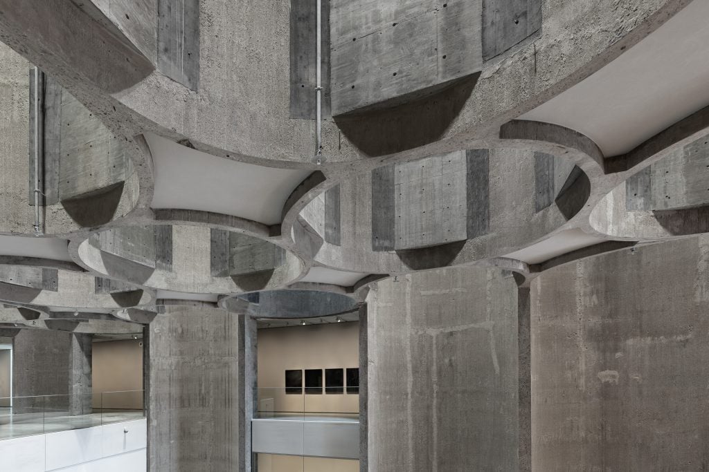 inside the building of massive concrete structure