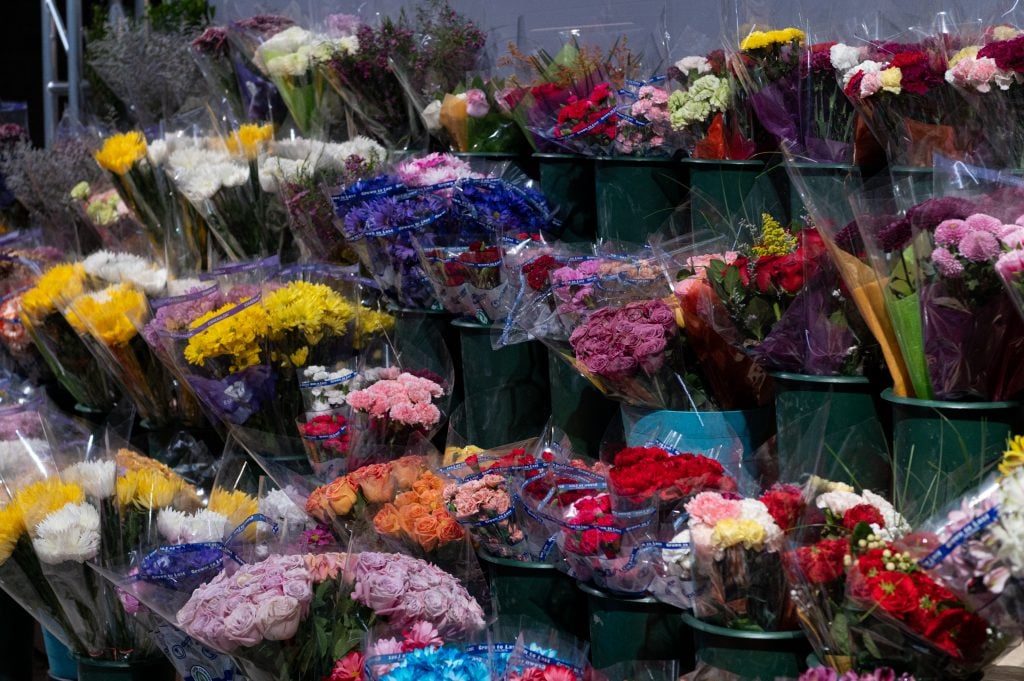flowers in a flower market