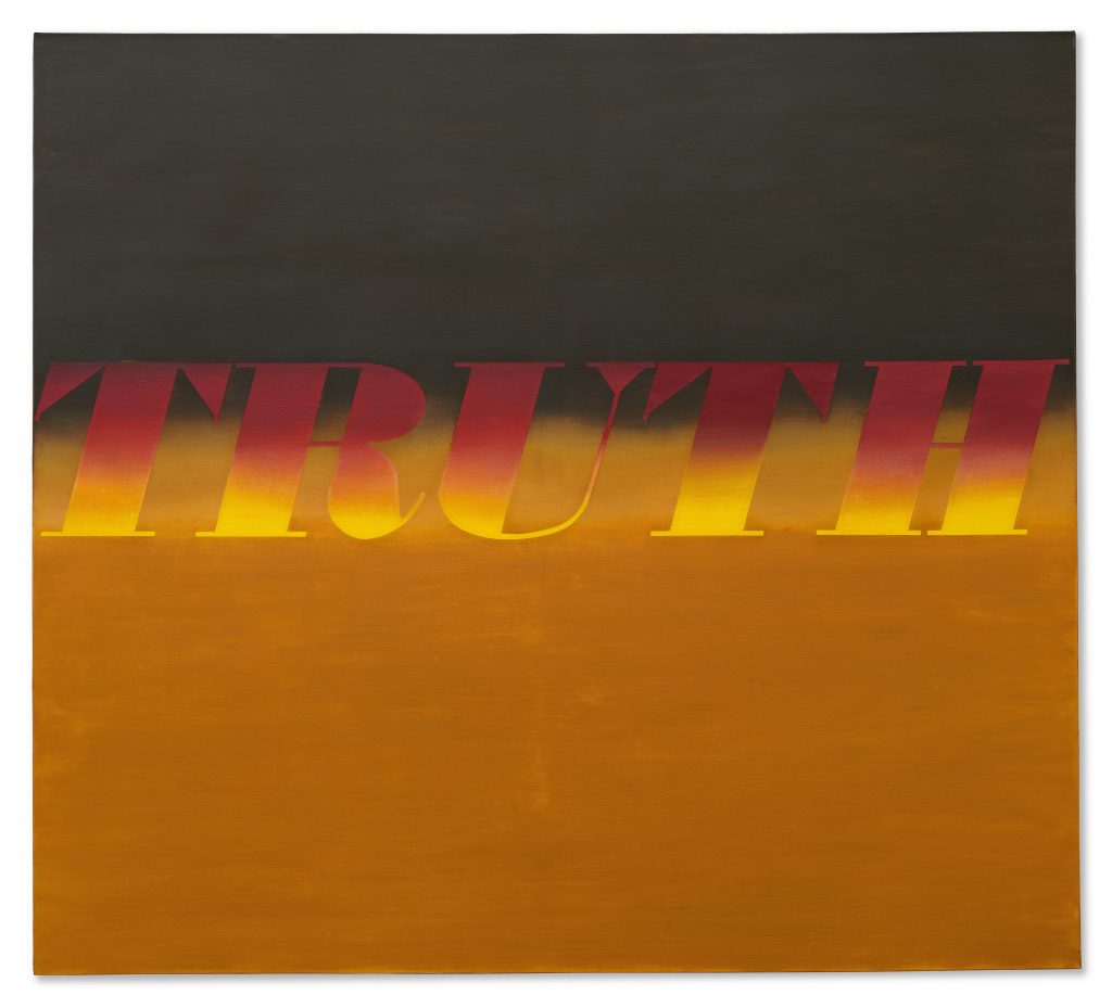 a painting with the word truth painted across