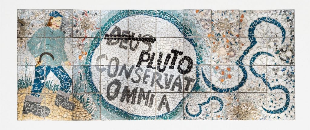a mosaic work reading Deus Pluto conservat omnia