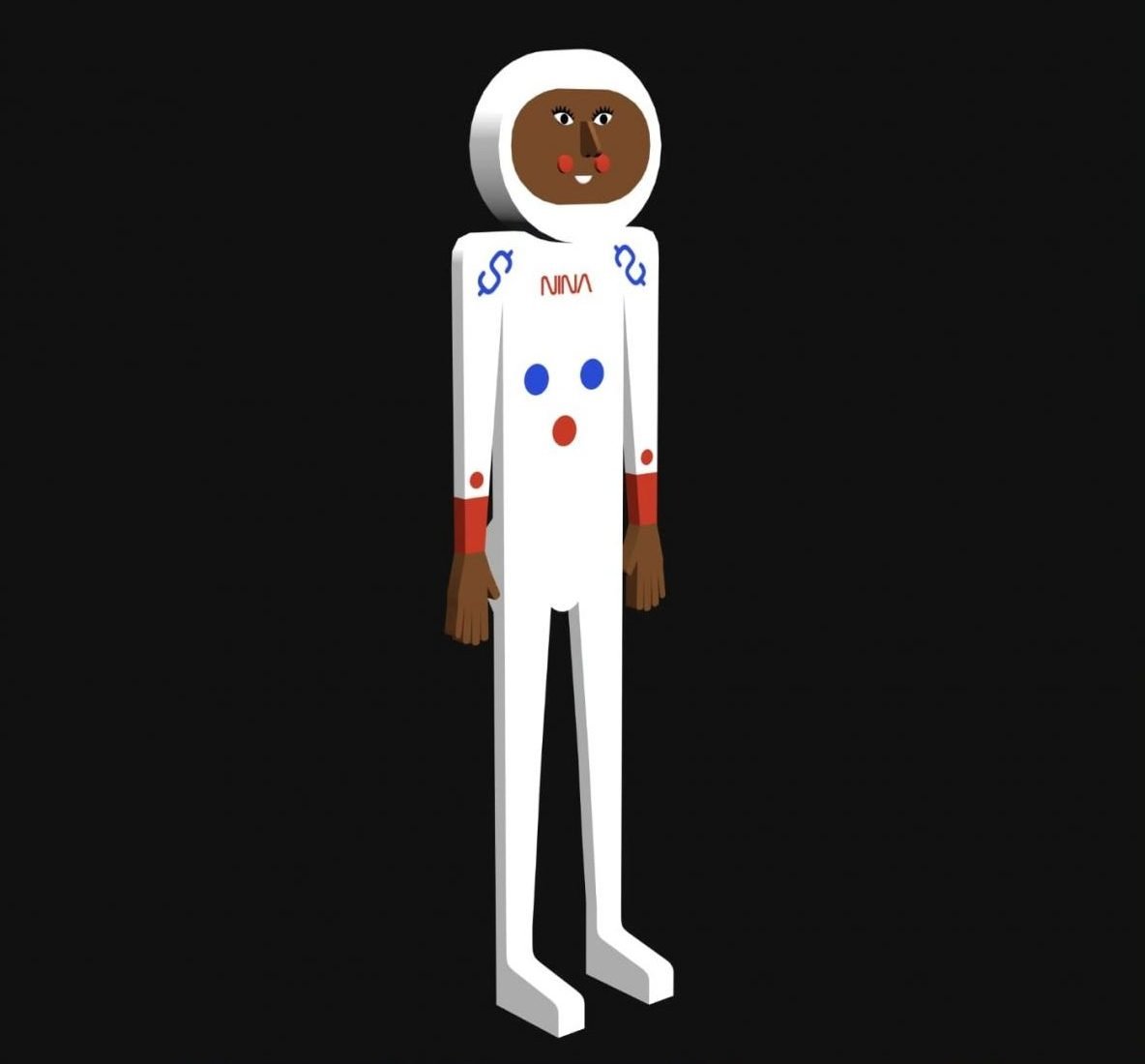 A cartoon graphic of a person in an astronaut suit