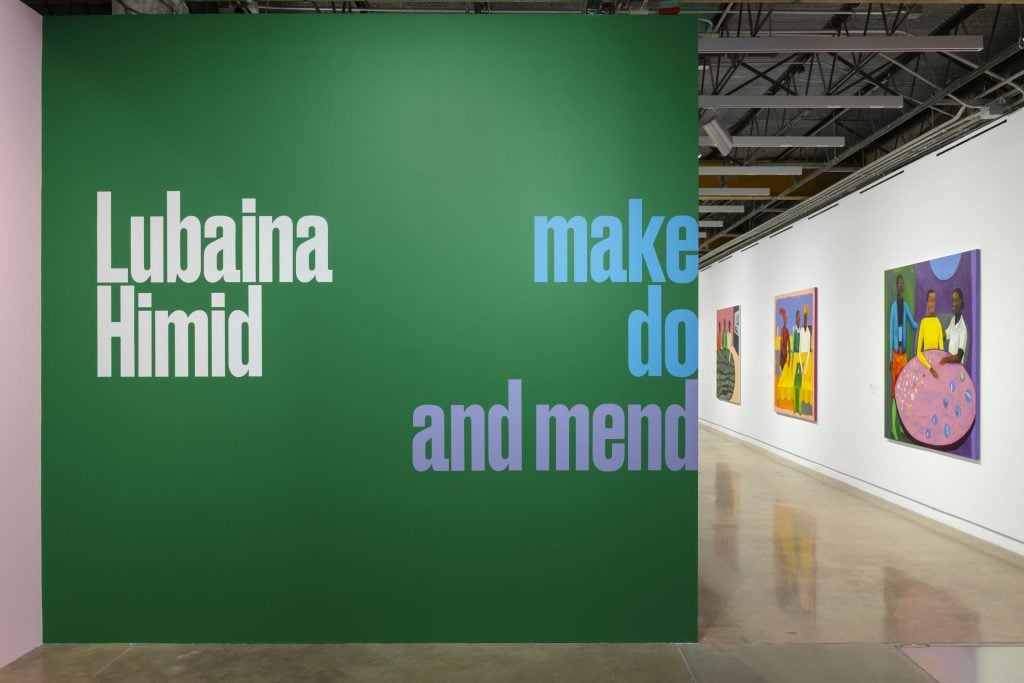 Former FLAG art foundation prize winner Lubaina Himid's exhibition wall text at the contemporary austin.