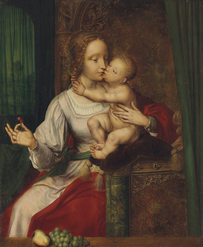 A painting of the Virgin Mary and the Christ child