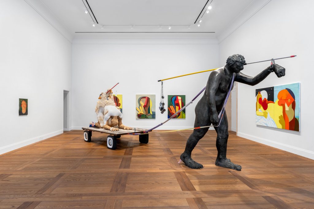 Installation view, <i> ‘Nicole Eisenman. with, and, of, on Sculpture’</i> at Hauser & WirthParis, 5 June–21 September 2024. © Nicole Eisenman. Courtesy the artist and Hauser & Wirth. Photo: Nicolas Brasseur