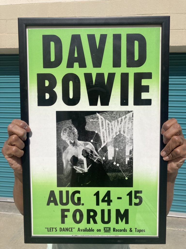 A poster for a David Bowie concert from the collection of Allan Sekula
