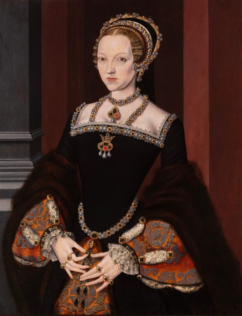 an old fashioned Tudor style portrait of a woman