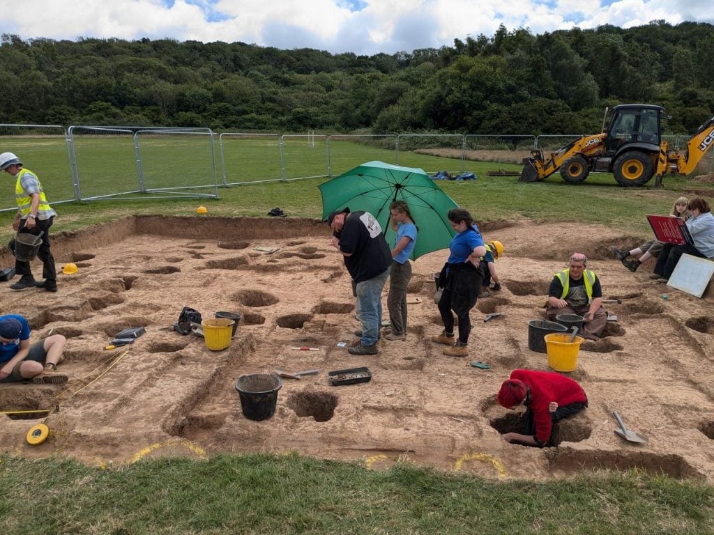 Archaeologists working to unearth evidence in Cardiff, U.K. Photo courtesy of CAER Heritage.