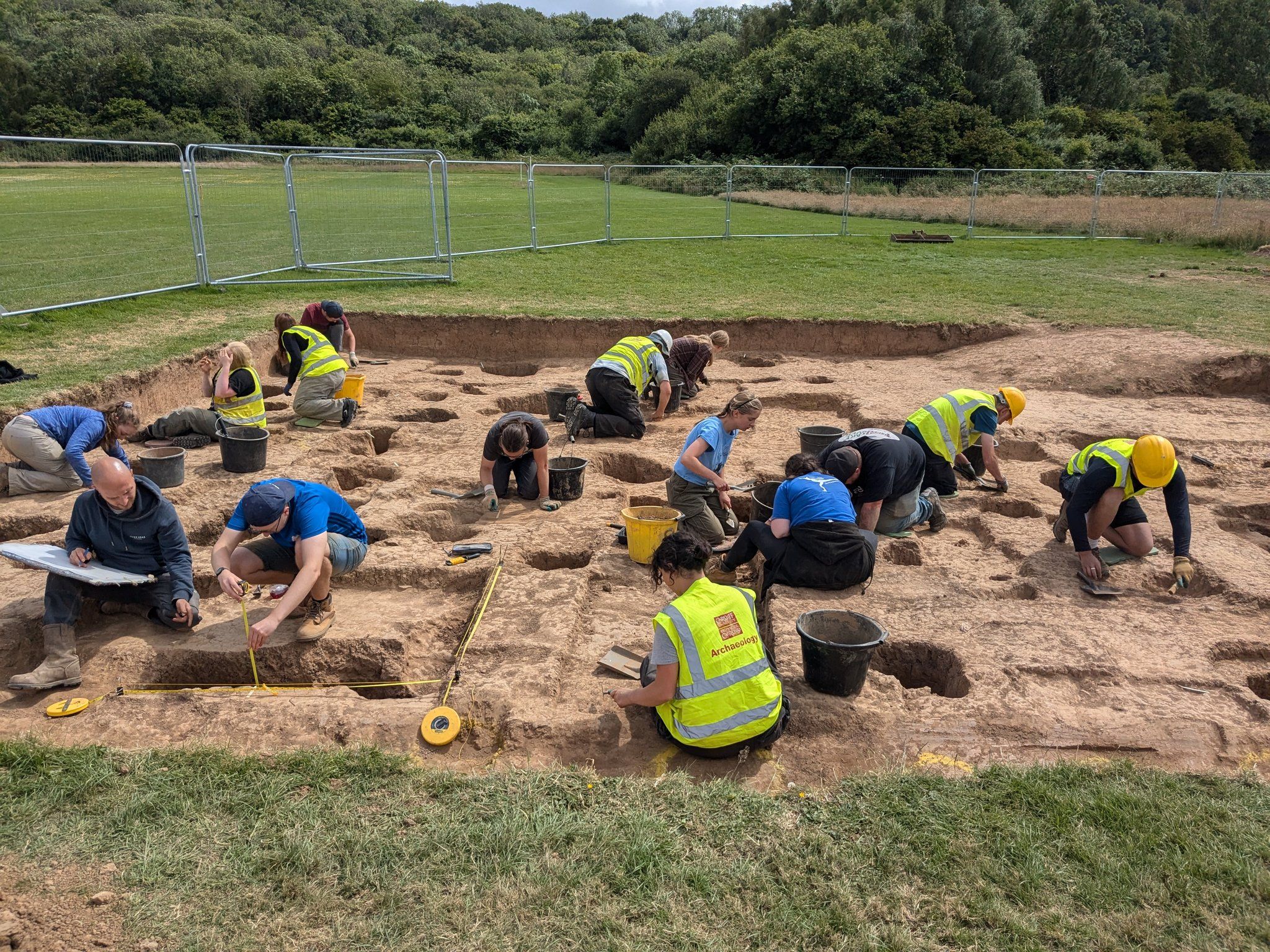 Archaeologists working to unearth evidence in Cardiff, U.K. Photo courtesy of CAER Heritage.