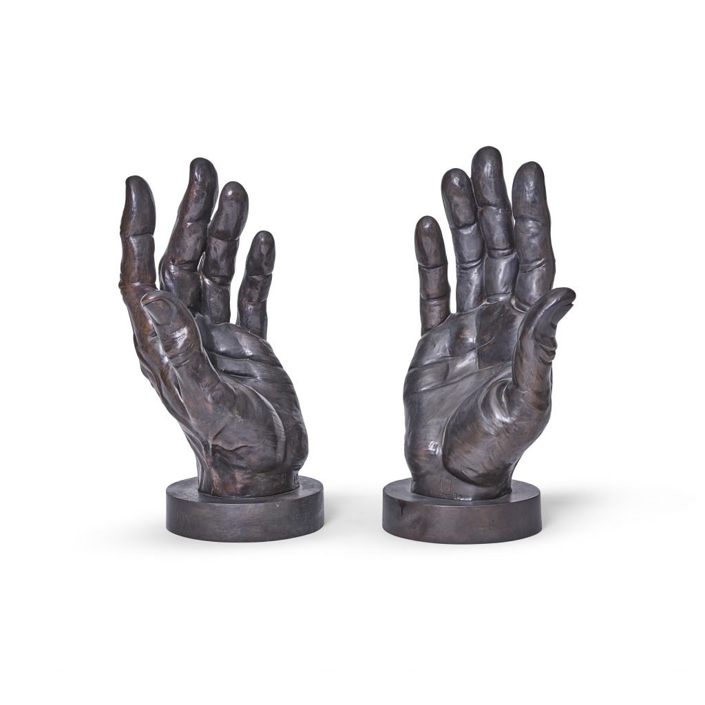 Sculptures of a pair of hands
