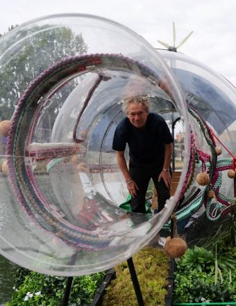 Message in a Bottle? No, It’s a Man Doing Performance Art at the Paris Olympics