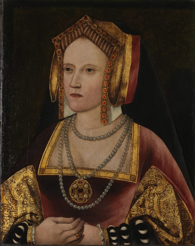 an old fashioned Tudor style portrait of a woman