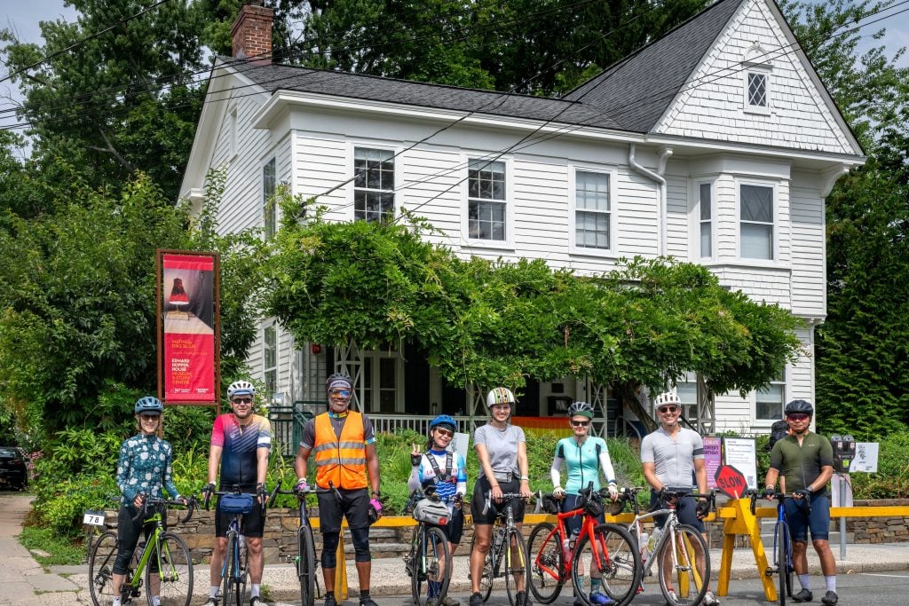 Cyclists in front of the Edward Hopper House, Nyack, New York. Photograph Andrea B. Swanson. Courtest of the Edward Hopper House, Museum & Study Center.