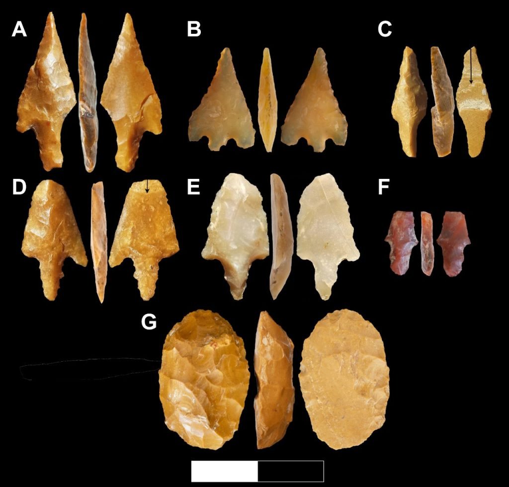 collection of arrow heads Saudi archeologists find