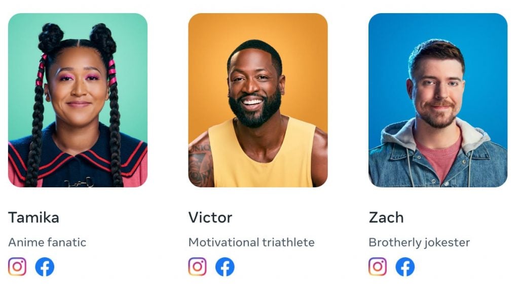 Three avatars labeled "Tamika," "Victor" and "Zach"