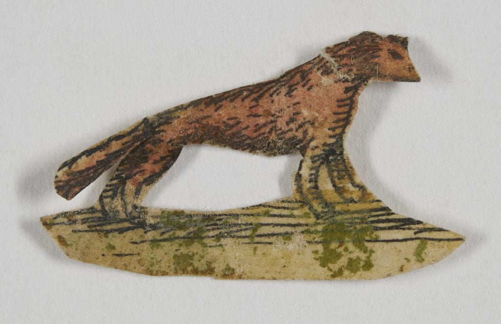 A 17th-century paper cut-out of a fox