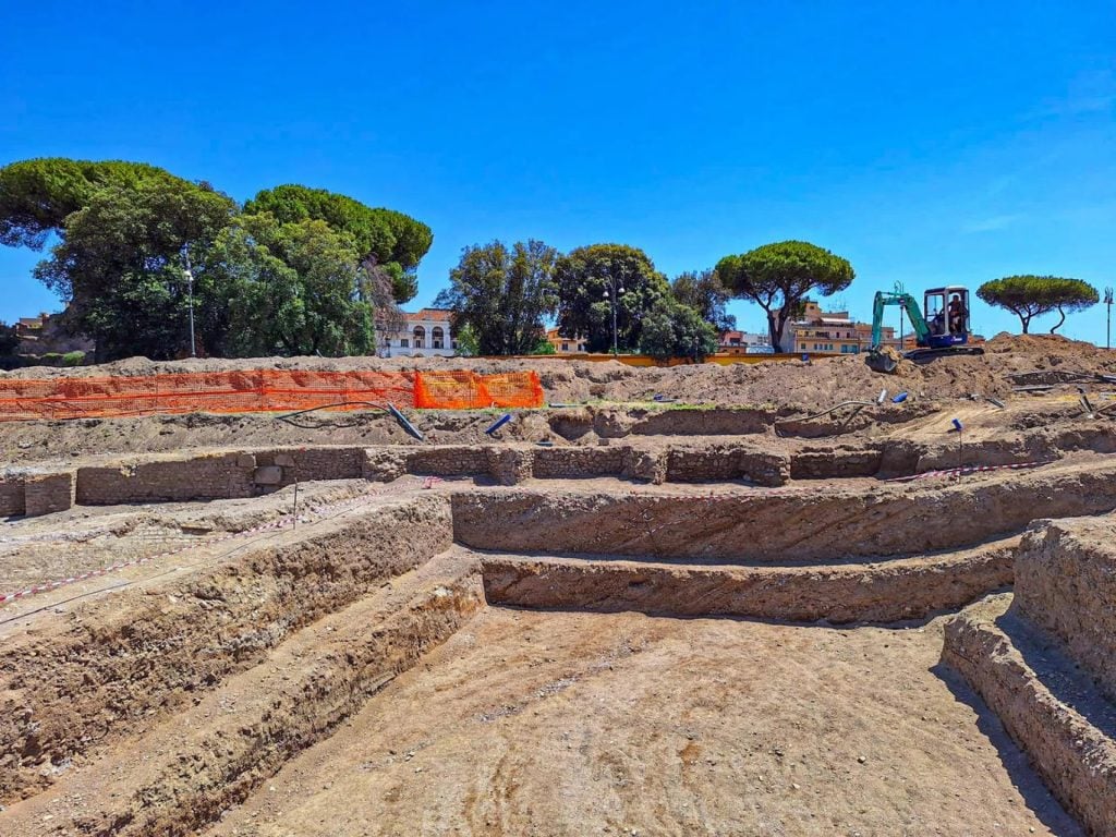 An excavation of a piazza in Rome