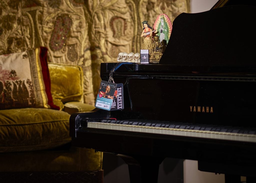 keyboard of a large black piano