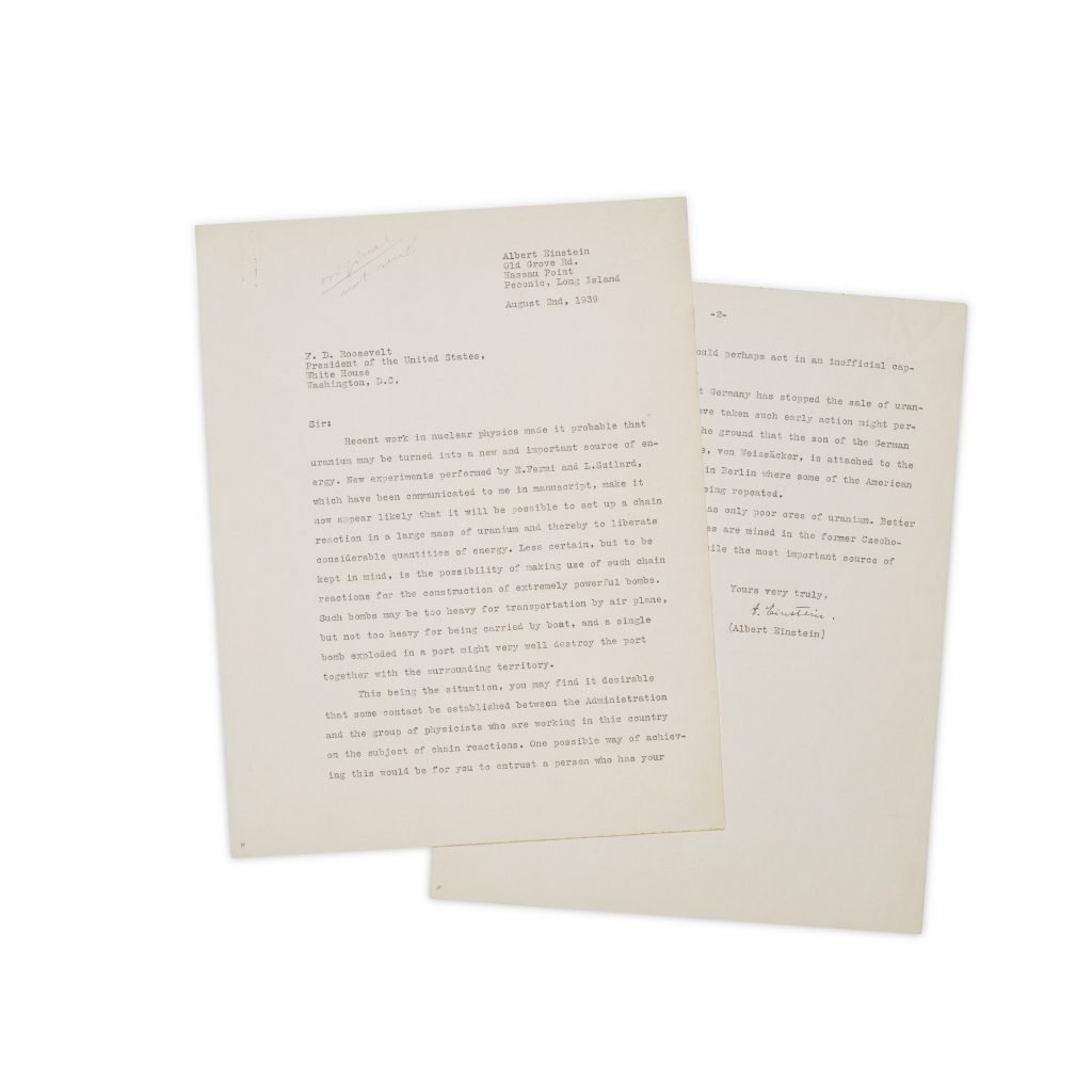 two pages of a letter typed by typewriter on a white background