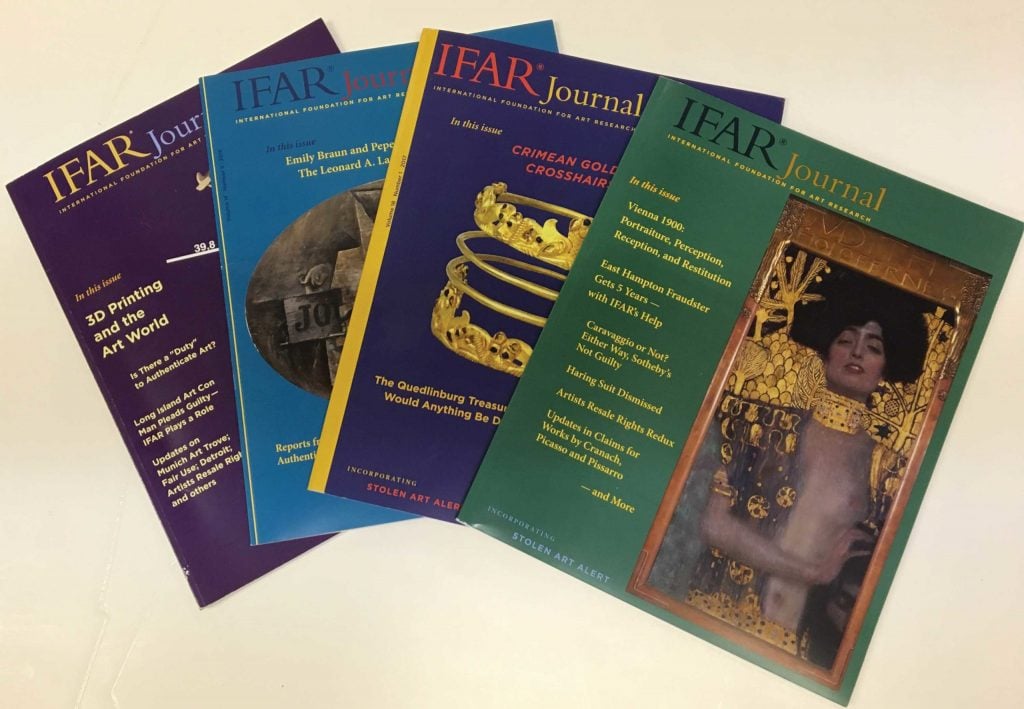 Four issues of the International Foundation for Art Research's IFAR Journal.