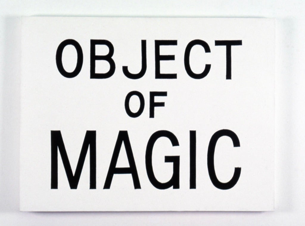 white canvas with three words in black: Object of Magic