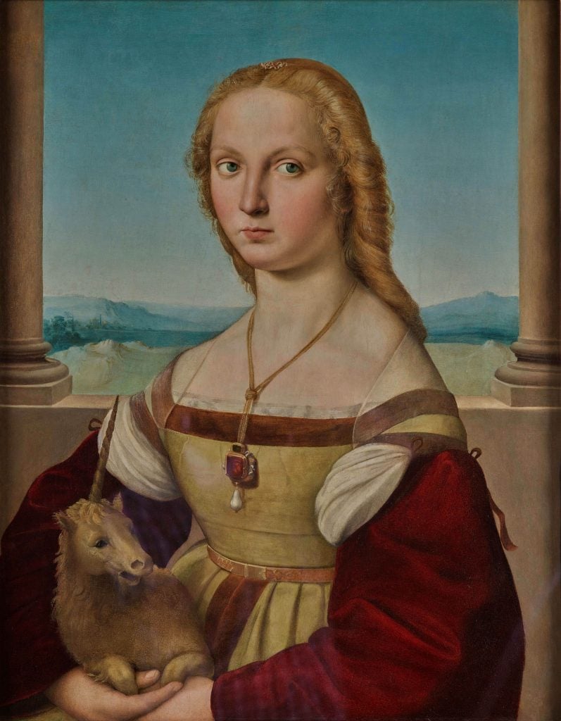 Raphael, Lady with Unicorn, circa 1506, oil on canvas applied on panel, 67 x 56 cm, Galleria Borghese, Rome © Galleria Borghese / ph. Mauro Coen