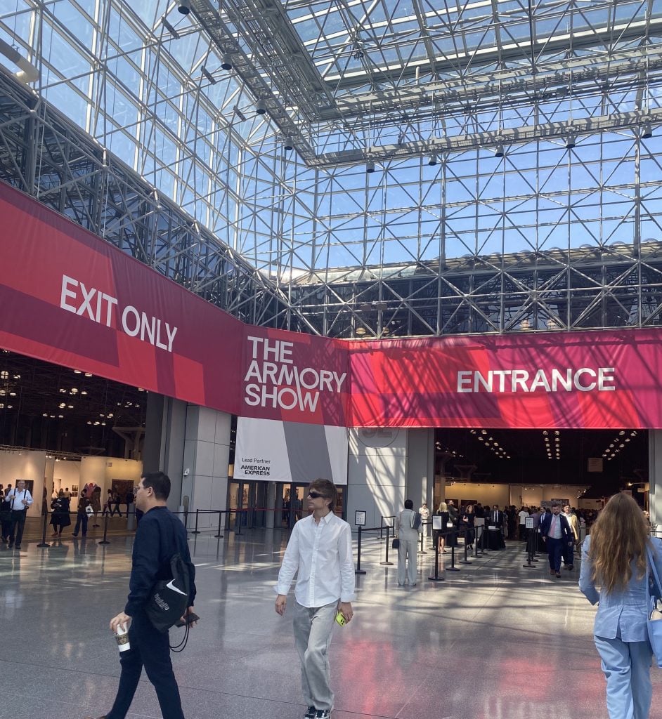 an image of people at the entrance of the Javits Center for The Armory Show 2024