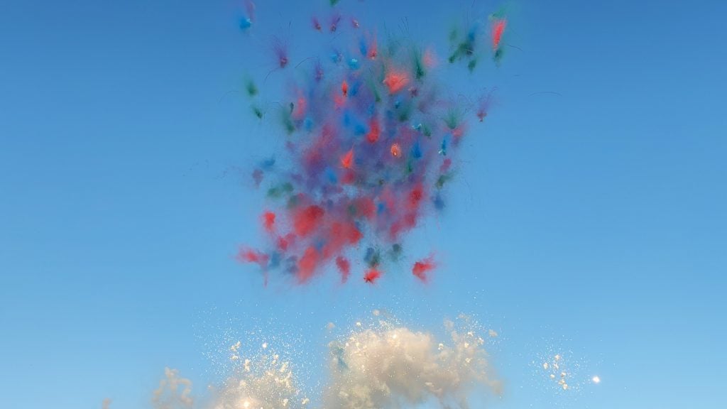 A burst of colorful fireworks