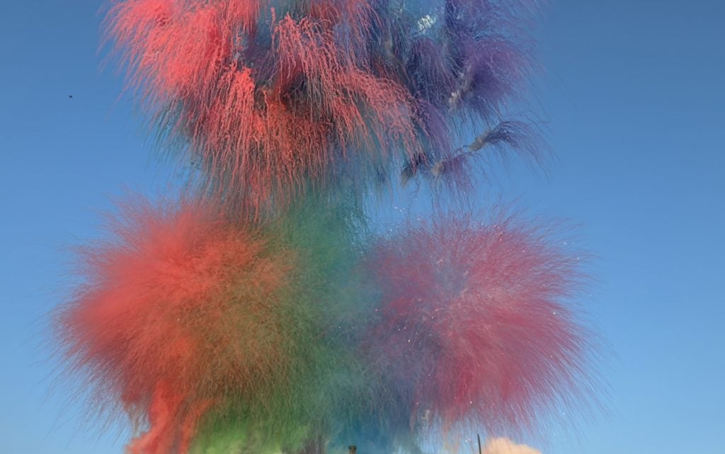 A burst of colorful fireworks