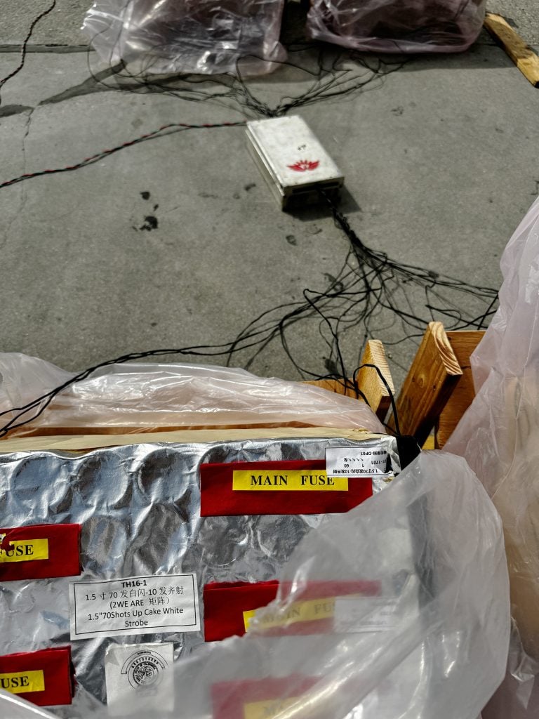 A box with a foil covering labeled "Main Fuse" with wires leading away from it