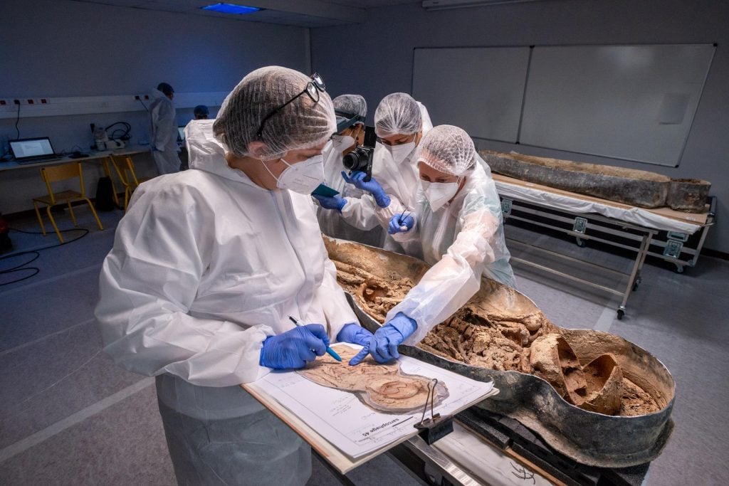 a group of people working in a lab