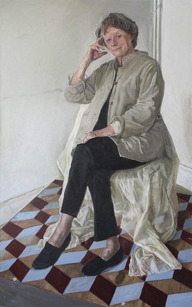 a painting of actor maggie smith