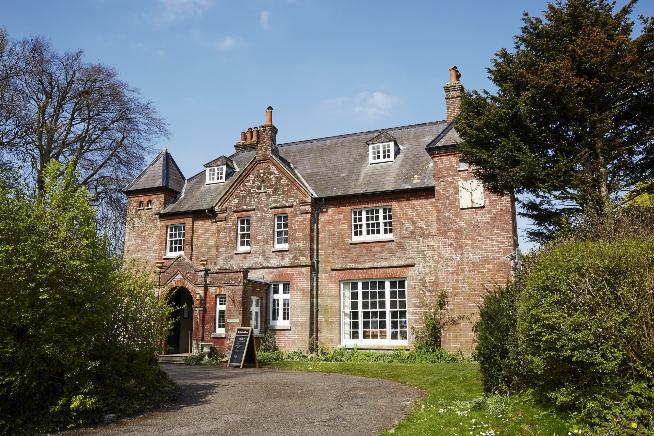 A large brick home