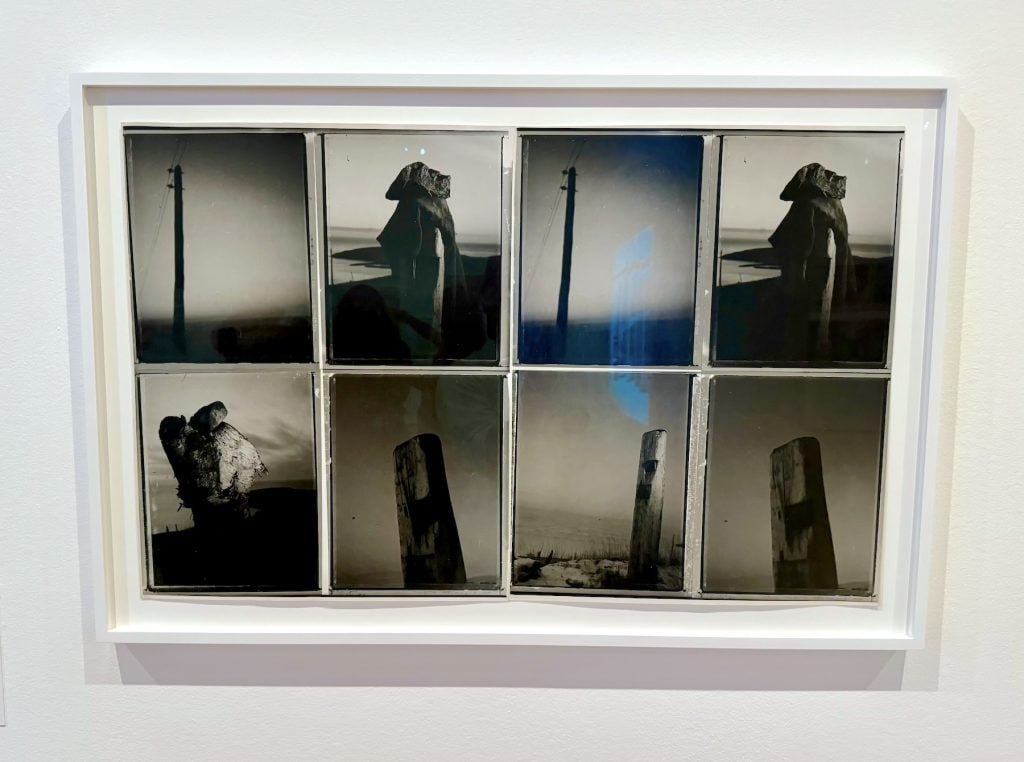 A photo featuring a grid of eight images depicting abstract images in a landscape