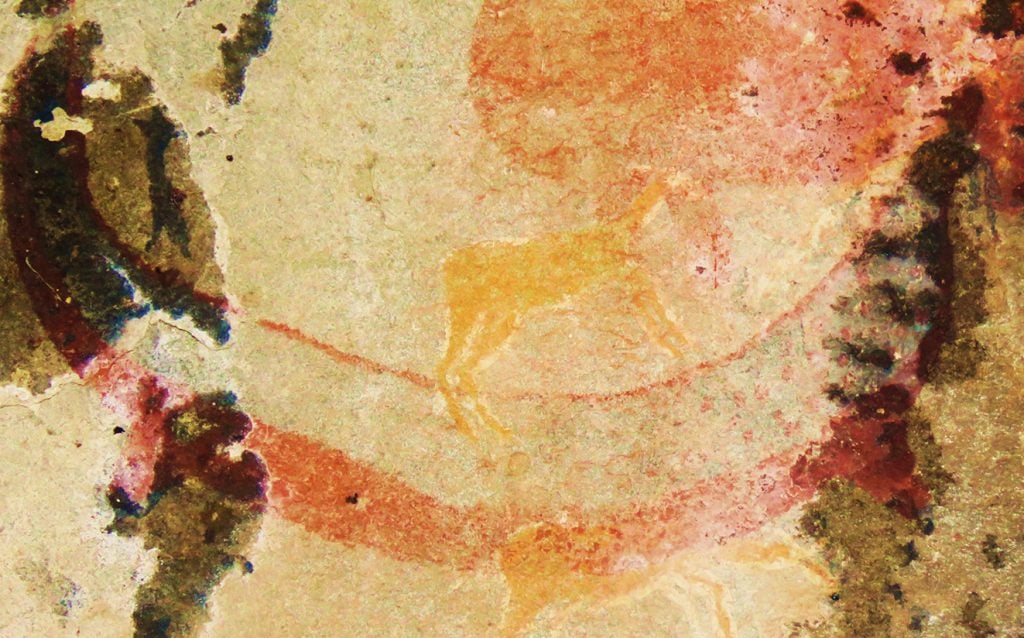 Ancient rock art showing a horned serpent