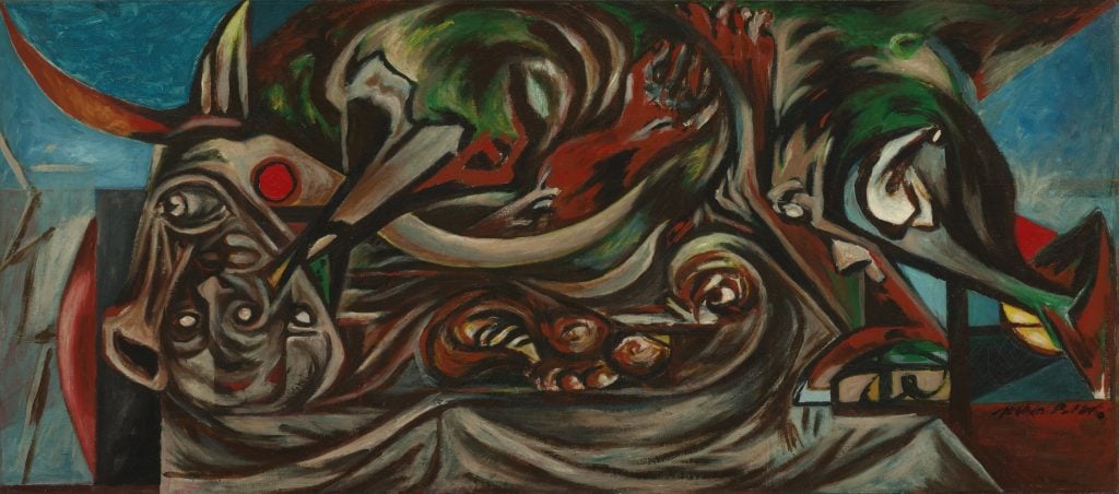 Jackson Pollock Untitled (1938-1941) Oil on canvas. © Pollock-Krasner Foundation / ADAGP, Paris 2024