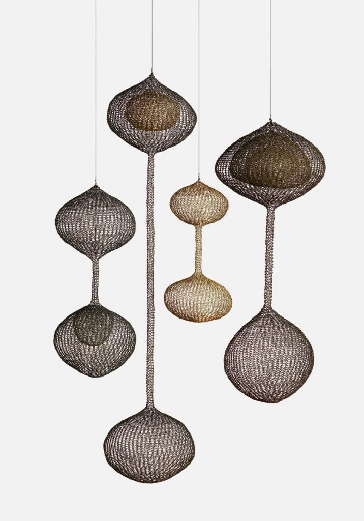 Ruth Asawa, Untitled (S.046a-d, Hanging Group of Four, Two-Lobed Forms), 1961.