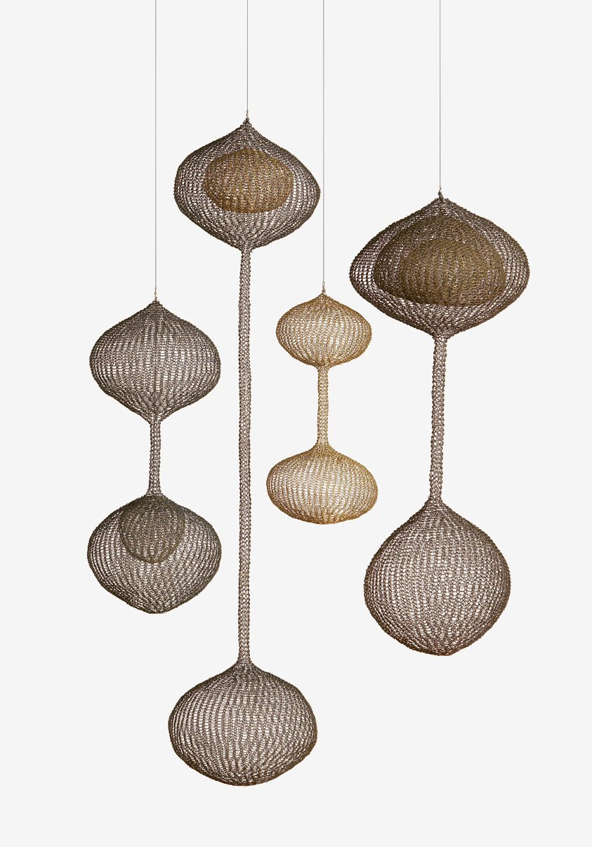 Ruth Asawa, untitled (S.046a-d, hanging group of four, bilobed forms), 1961.