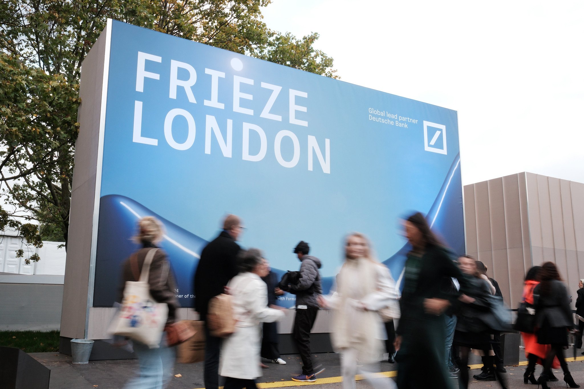 A large billboard reads "Frieze London"