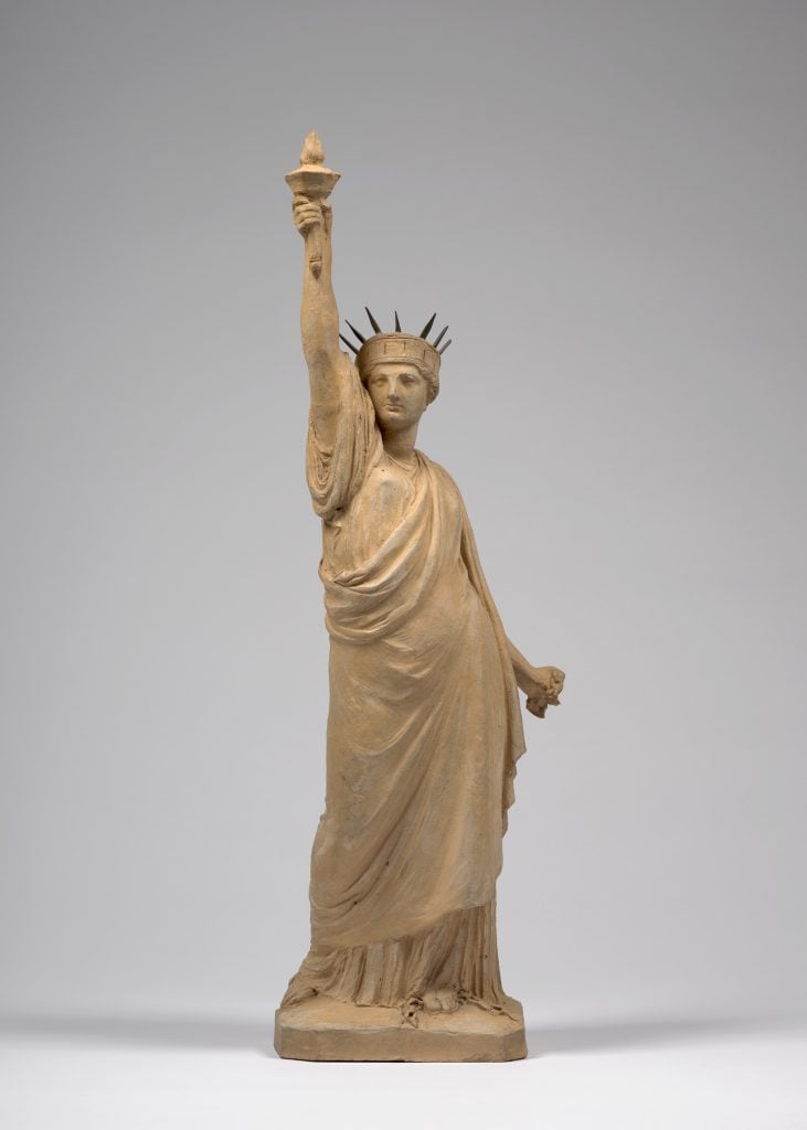 Small-scale terracotta model of the Statue of Liberty by Bartholdi